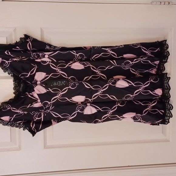 NWT DOLLSKILL 2x Widow black/pink black ribbon straps mini dress - Picture 14 of 15